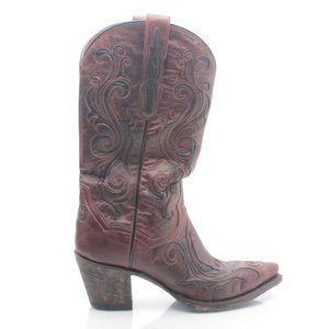 - Dan Post Cowgirl Western Rodeo Boots 12" Decorative Inlay Size Women's 7…